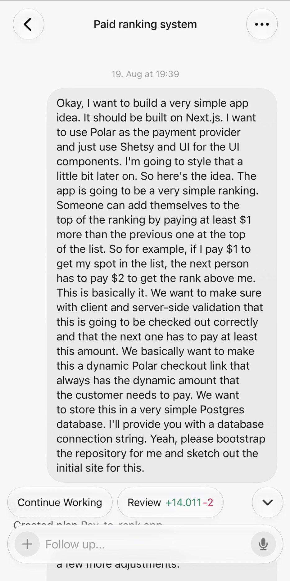 Jonathan Wilke's original prompt that started Outbid